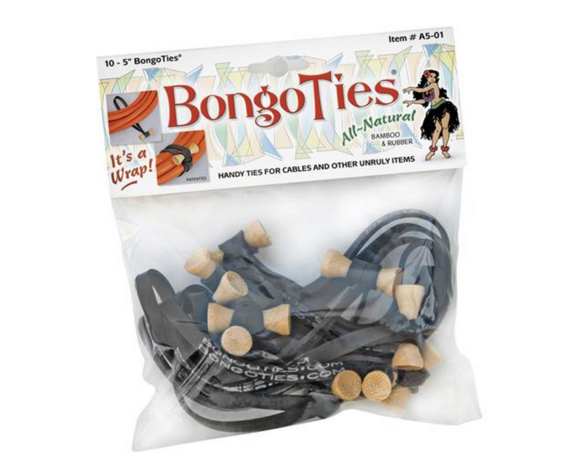 Bongo Ties Black Pack of 10