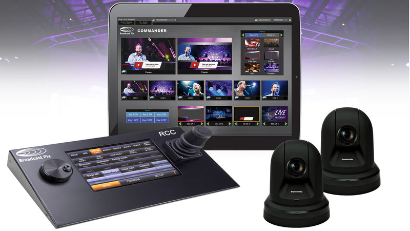 Broadcast Pix StreamingPix, includes PC. PTZ IP Camera, IP switch, Lav mic; everything you need to stream