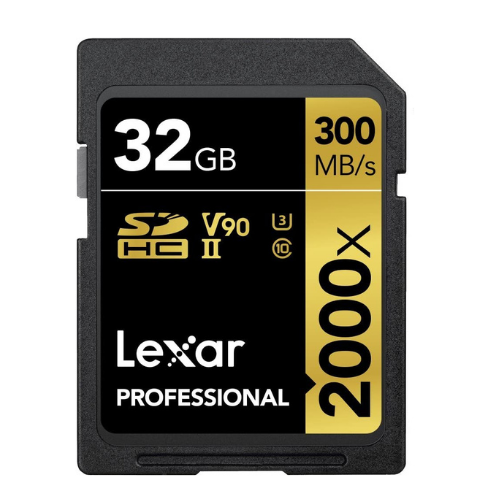 Lexar 32GB SDXC Professional 2000x (UHS-II) (Class 10) with USB 3.0 Reader V60 (300MB/s Read / 260MB/s Write)