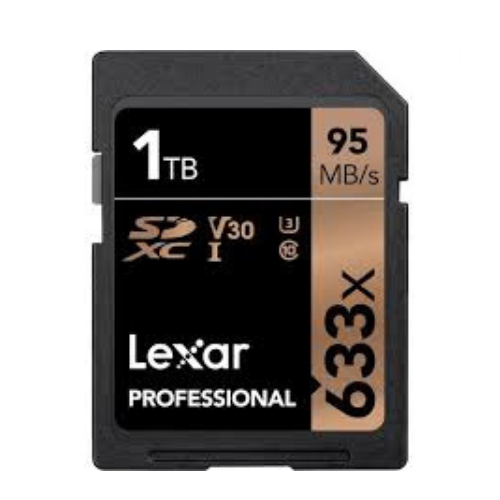 Lexar 1TB SDXC Professional 633x (UHS-I) (Class 10) V30 (95MB/s Read & 70MB/s Write) Card