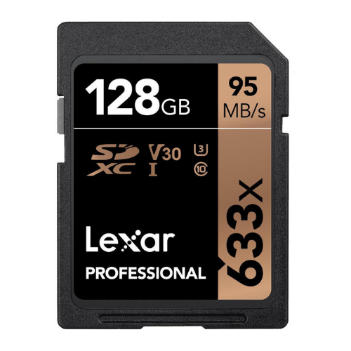Lexar 128GB SDXC Professional 633x (UHS-I) (Class 10) V30 (95MB/s Read & 70MB/s Write) Card