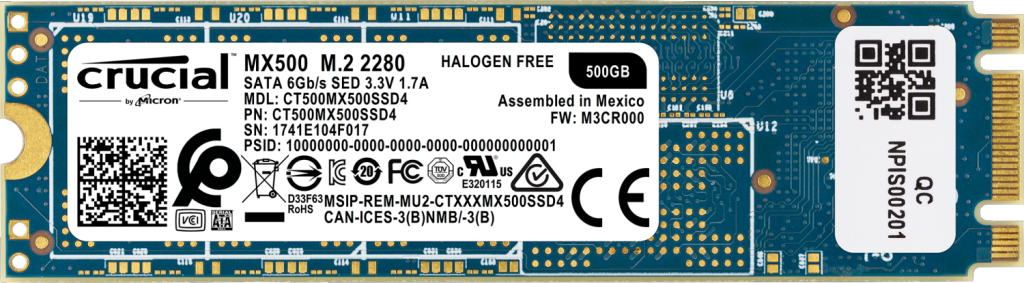 Crucial MX500 250GB M.2 2280DS SSD