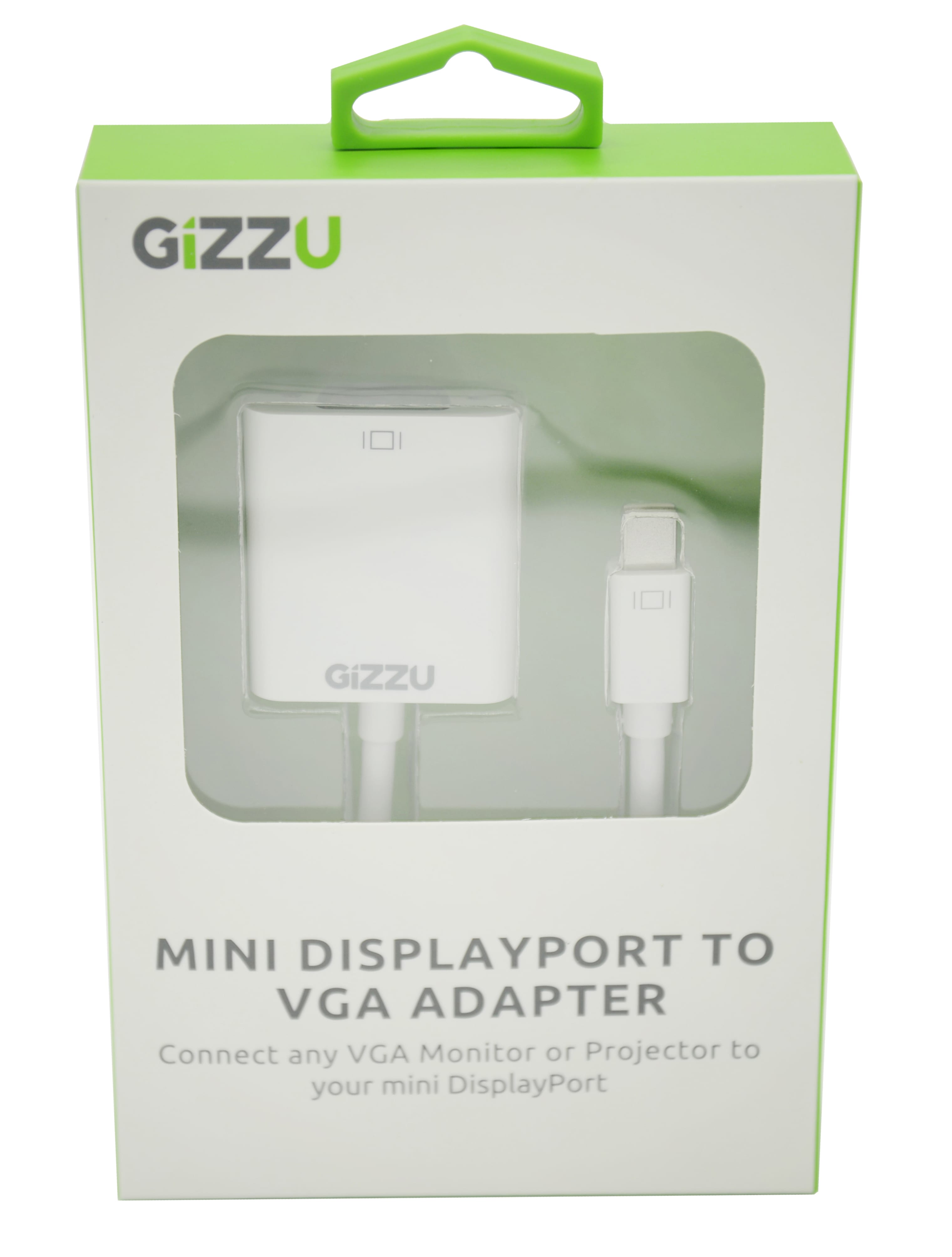 GIZZU Mini Display Port to VGA Adapter White