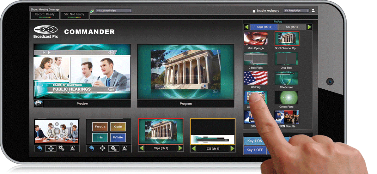 Broadcast Pix Commander - adds user interfaces, toolkit and camera control